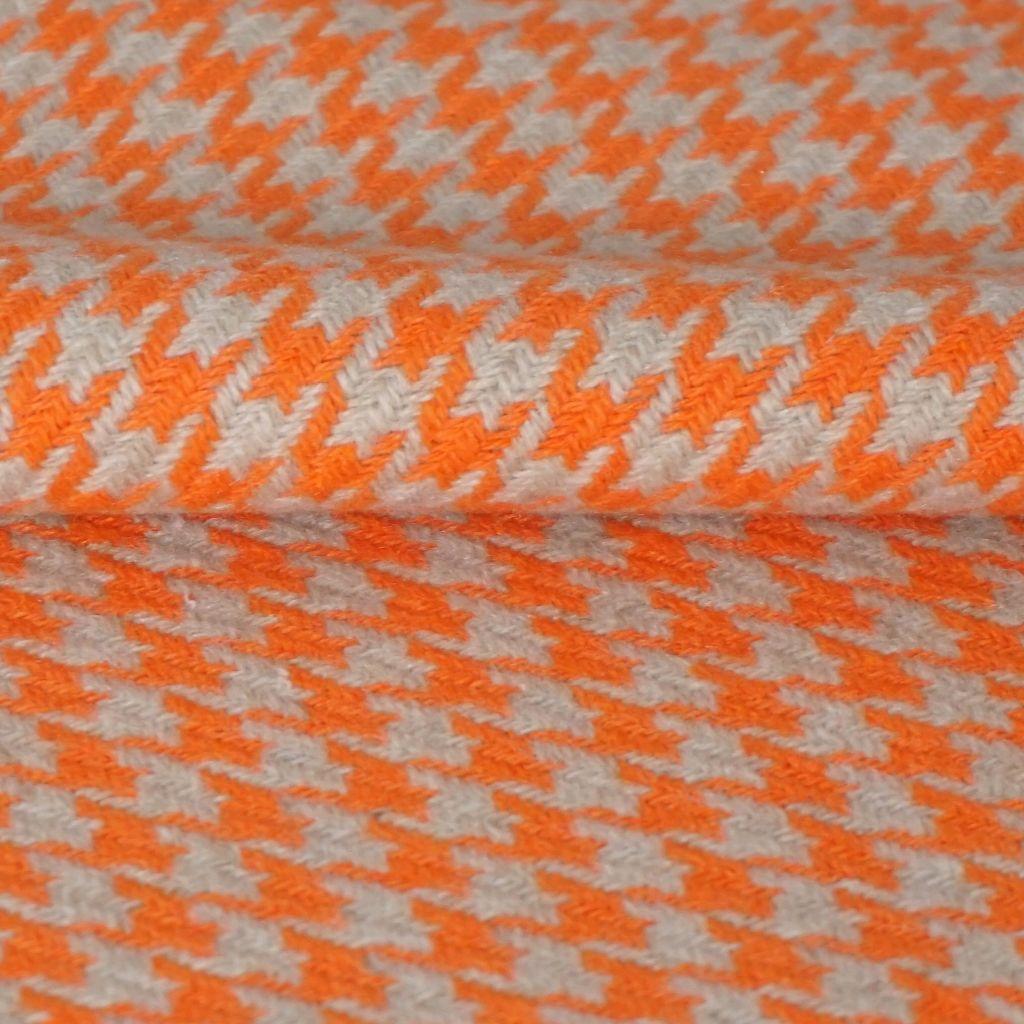 Gewebter Hahnentritt Mischgewebe orange beige